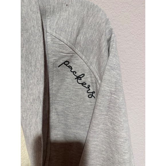 WEAR by Erin Andrews Womens Gray GB Packers Sherpa Open Front Cardigan Jacket L - Picture 3 of 12